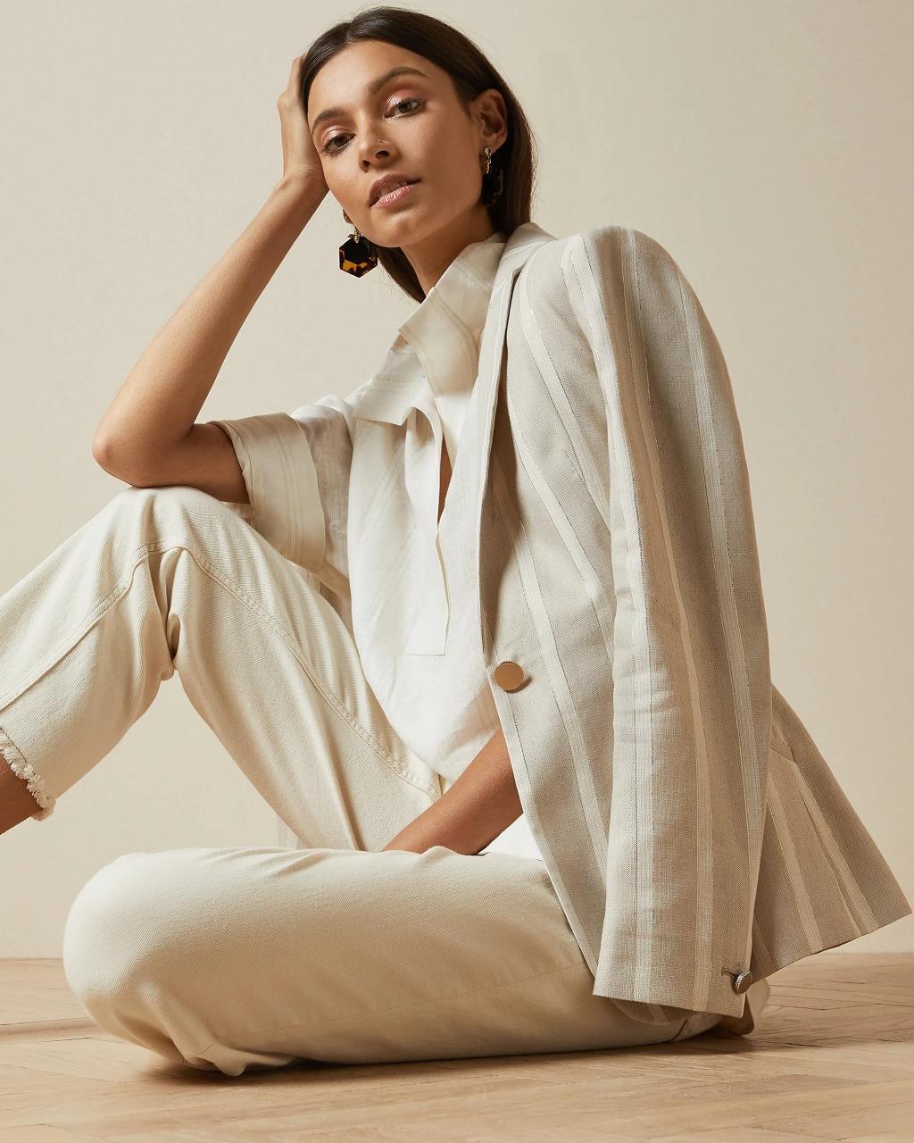 Product gallery image number 6 for product Samika Striped Linen Jacket - Women's