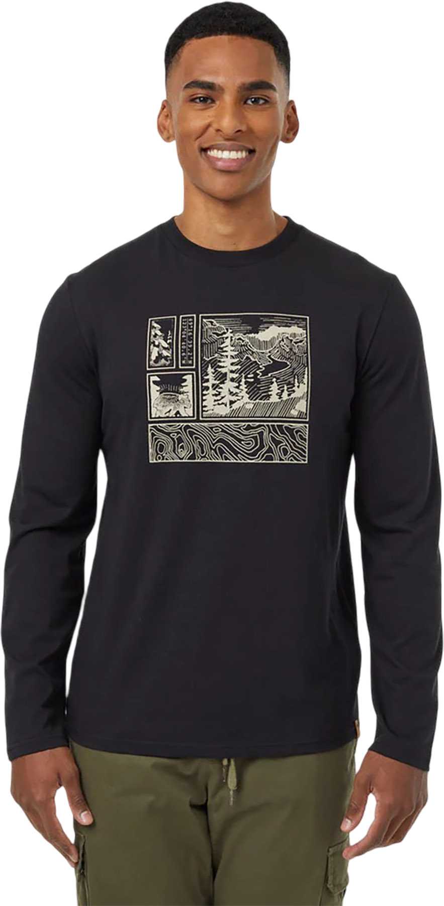 Product image for Topography Stamp Long Sleeve T-Shirt - Men's
