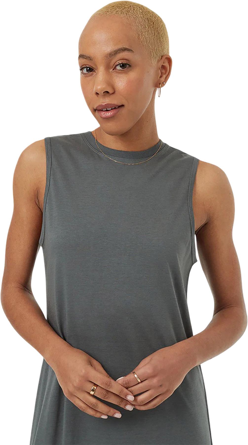 Product gallery image number 4 for product Mid-Length Knit Side Slit Tank Dress - Women's