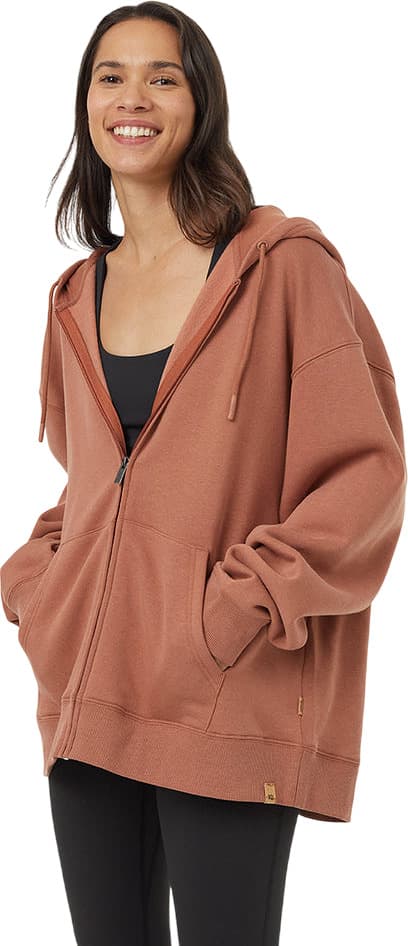 Image de produit pour Chandail à capuchon à glissière surdimensionné TreeFleece - Femme