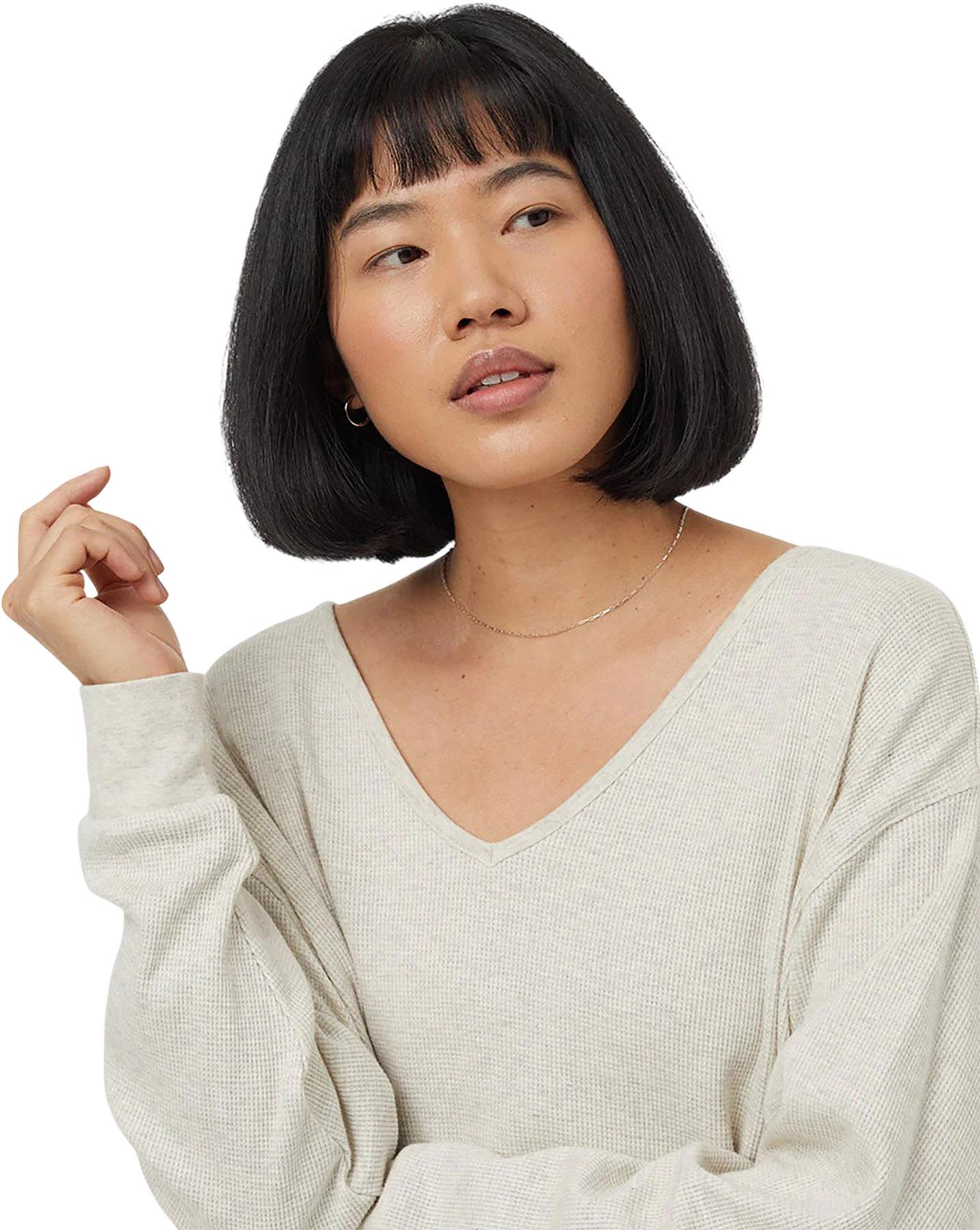 Product gallery image number 3 for product Meyer Waffle Knit V-Neck Longsleeve Top - Women's