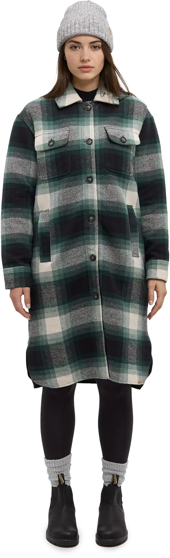 Image de produit pour Manteau long en flanelle épais - Femme