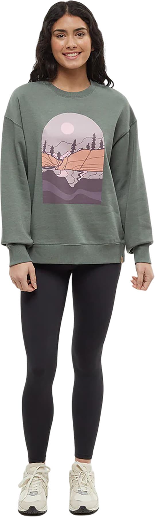 Product gallery image number 2 for product Emerald Edge Crew Neck Graphic Sweatershirt - Women's