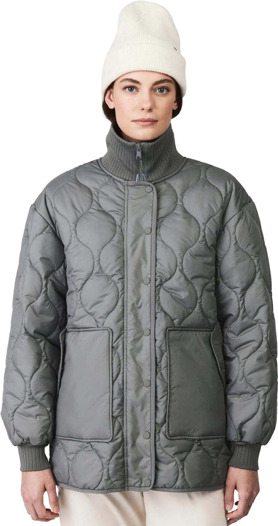Product gallery image number 2 for product Rib Collar Quilted Coat - Women's