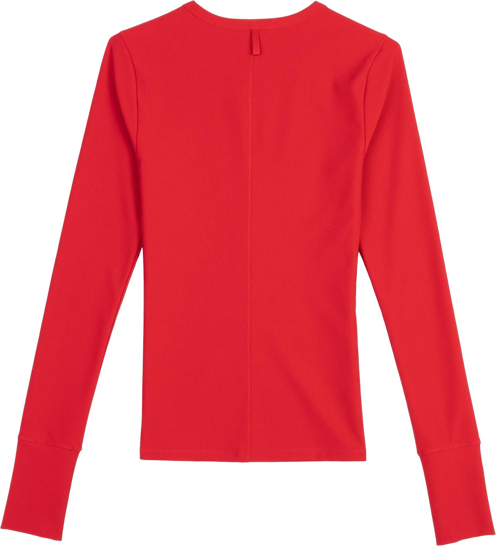 Numéro de l'image de la galerie de produits 2 pour le produit T-shirt ajusté côtelé à manches longues à col rond - Femme
