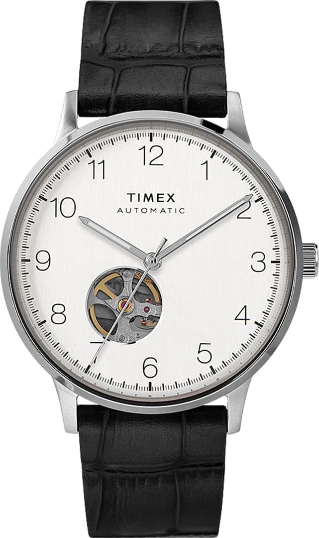 Product gallery image number 1 for product Waterbury Classic Automatic 40mm Watch - Leather Strap - Stainless Steel/Black/Silver Tone