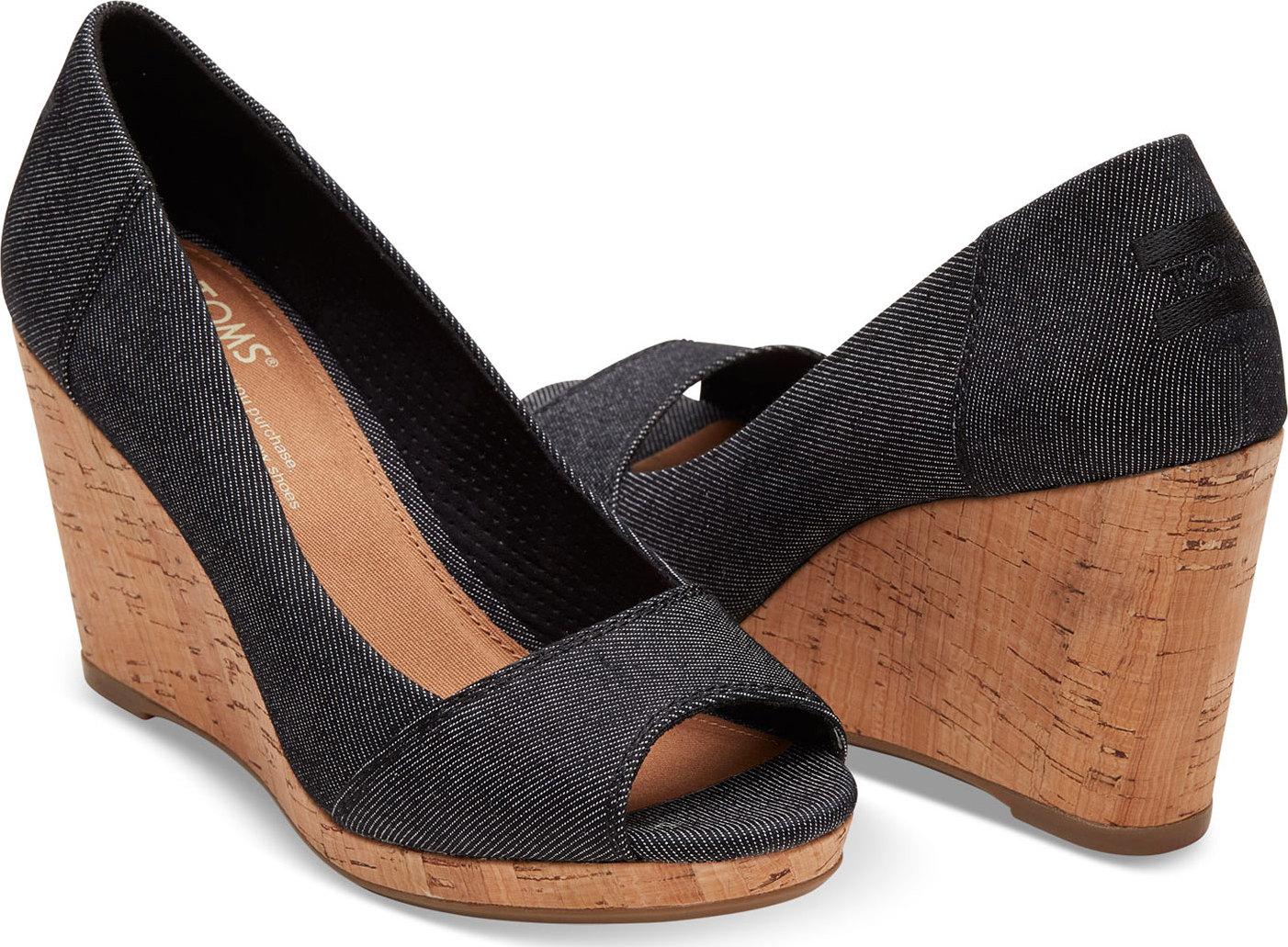 Product gallery image number 3 for product Stella Peep Toe Wedge Shoes - Women's