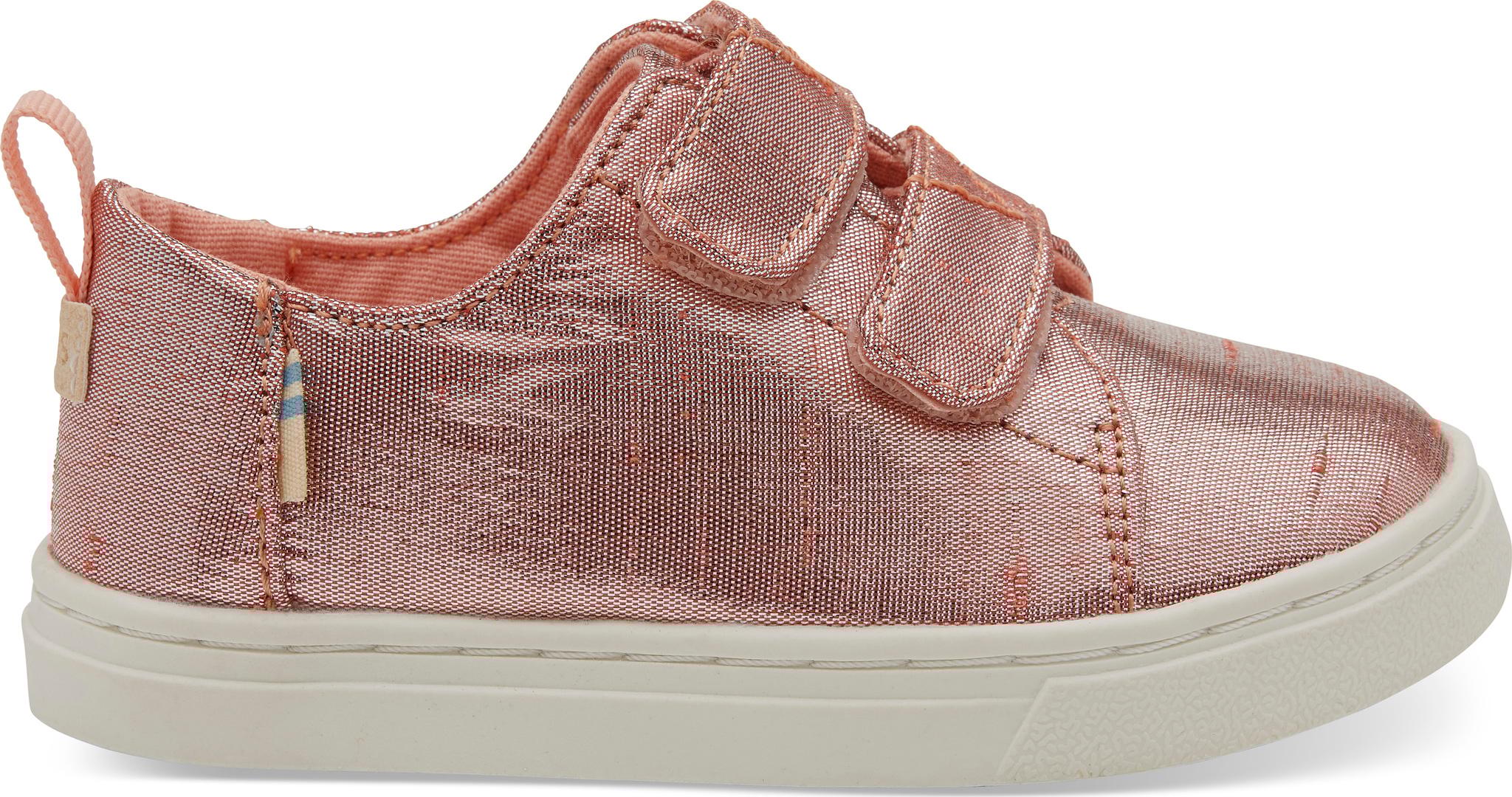 Product gallery image number 1 for product Persimmon Metallic Shantung Tiny TOMS Lenny Sneakers - Toddler
