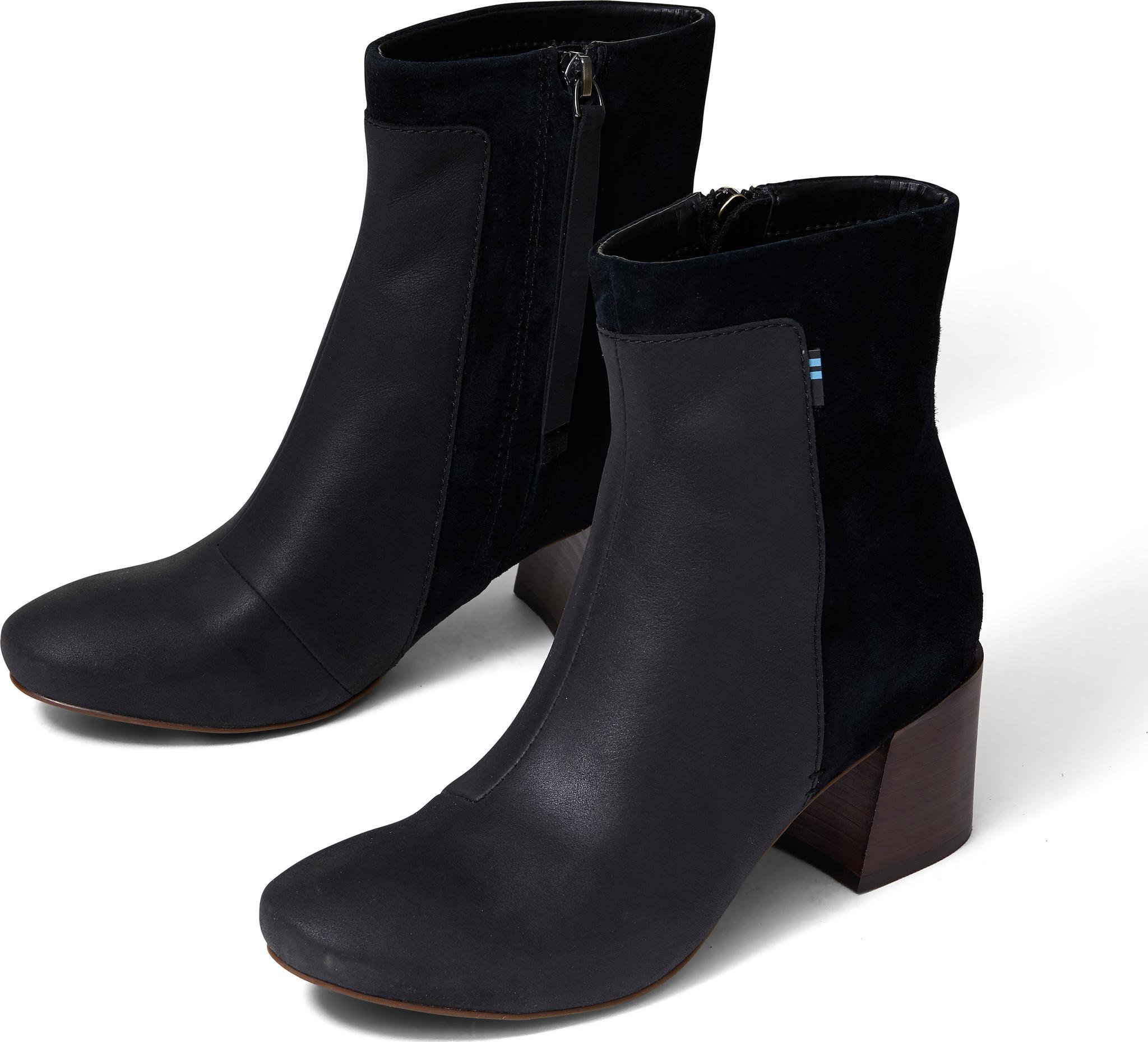 Product gallery image number 4 for product Black Leather Pig Nubuck Emmy Boots - Women's