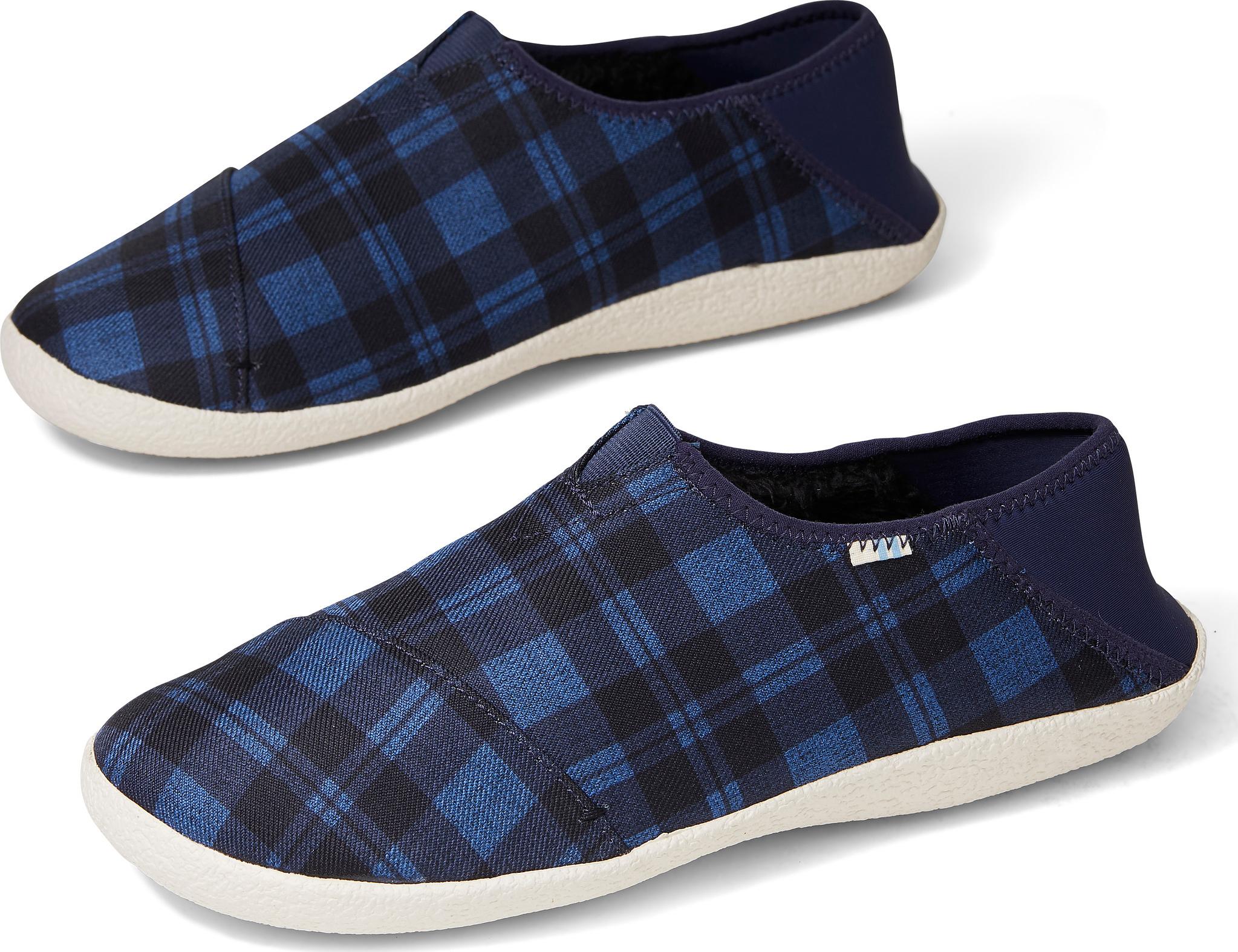 Product gallery image number 2 for product Navy Twill Check Rodeo Slippers - Men's