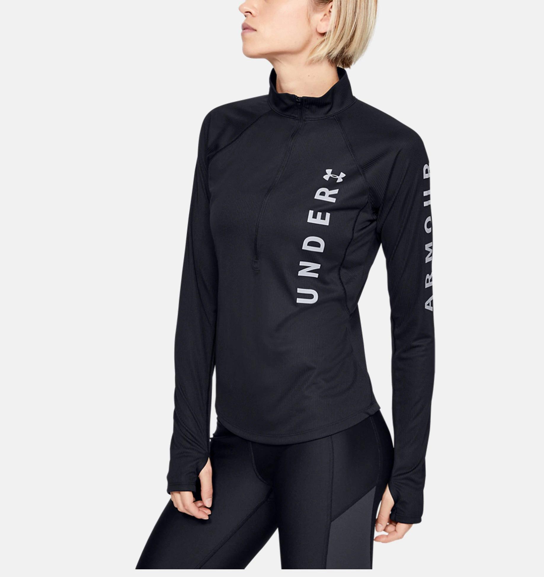 Product gallery image number 3 for product Speed Stride Wordmark ½ Zip Running Long Sleeve Shirt - Women's