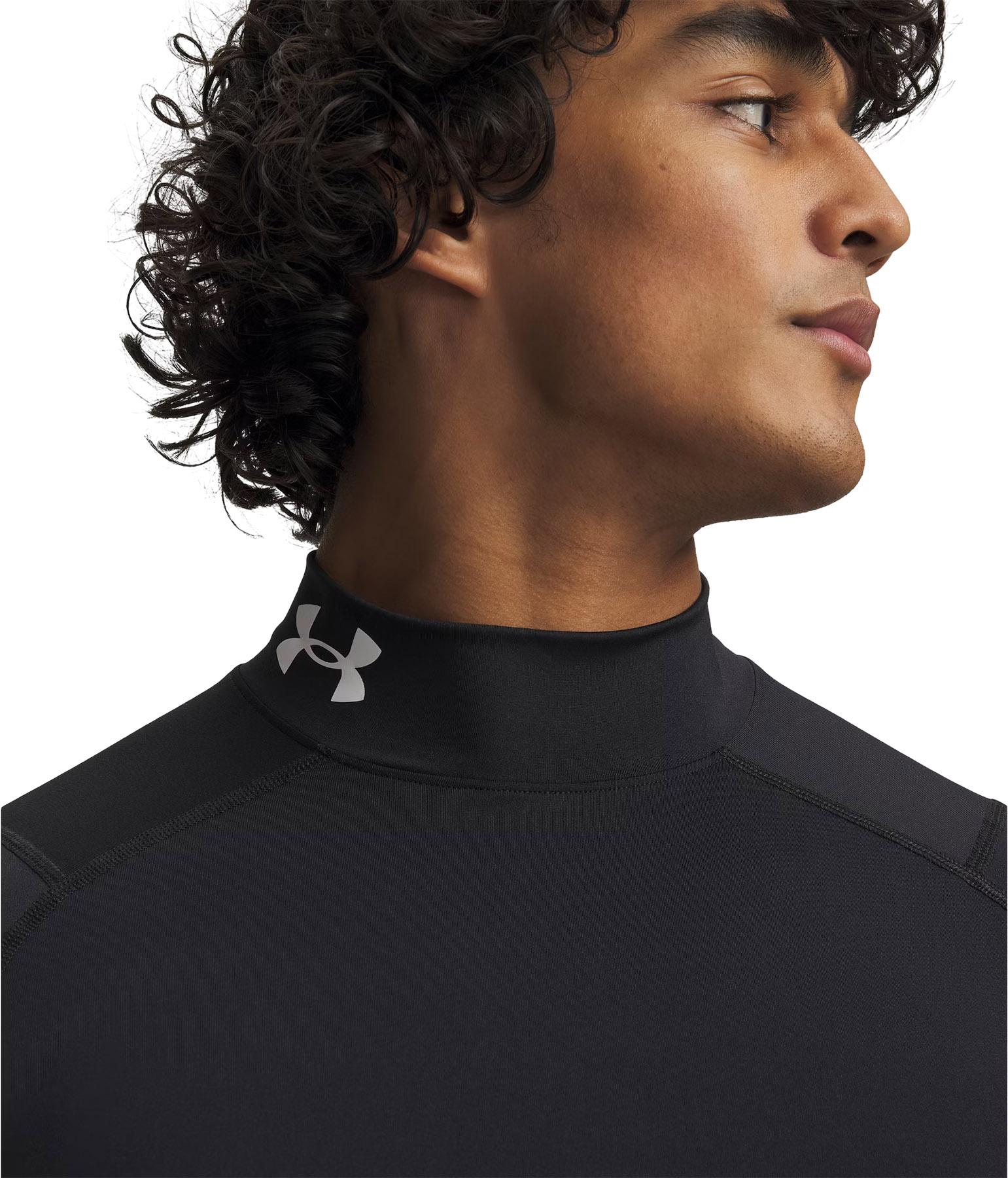 Product gallery image number 5 for product HeatGear Compression Short Sleeve Mock Neck Base Layer Top - Men's