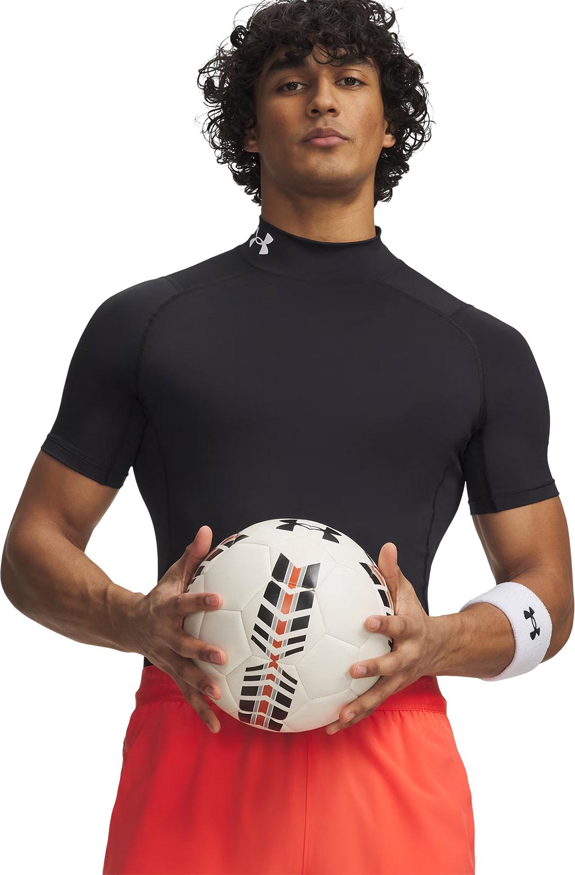 Product gallery image number 2 for product HeatGear Compression Short Sleeve Mock Neck Base Layer Top - Men's