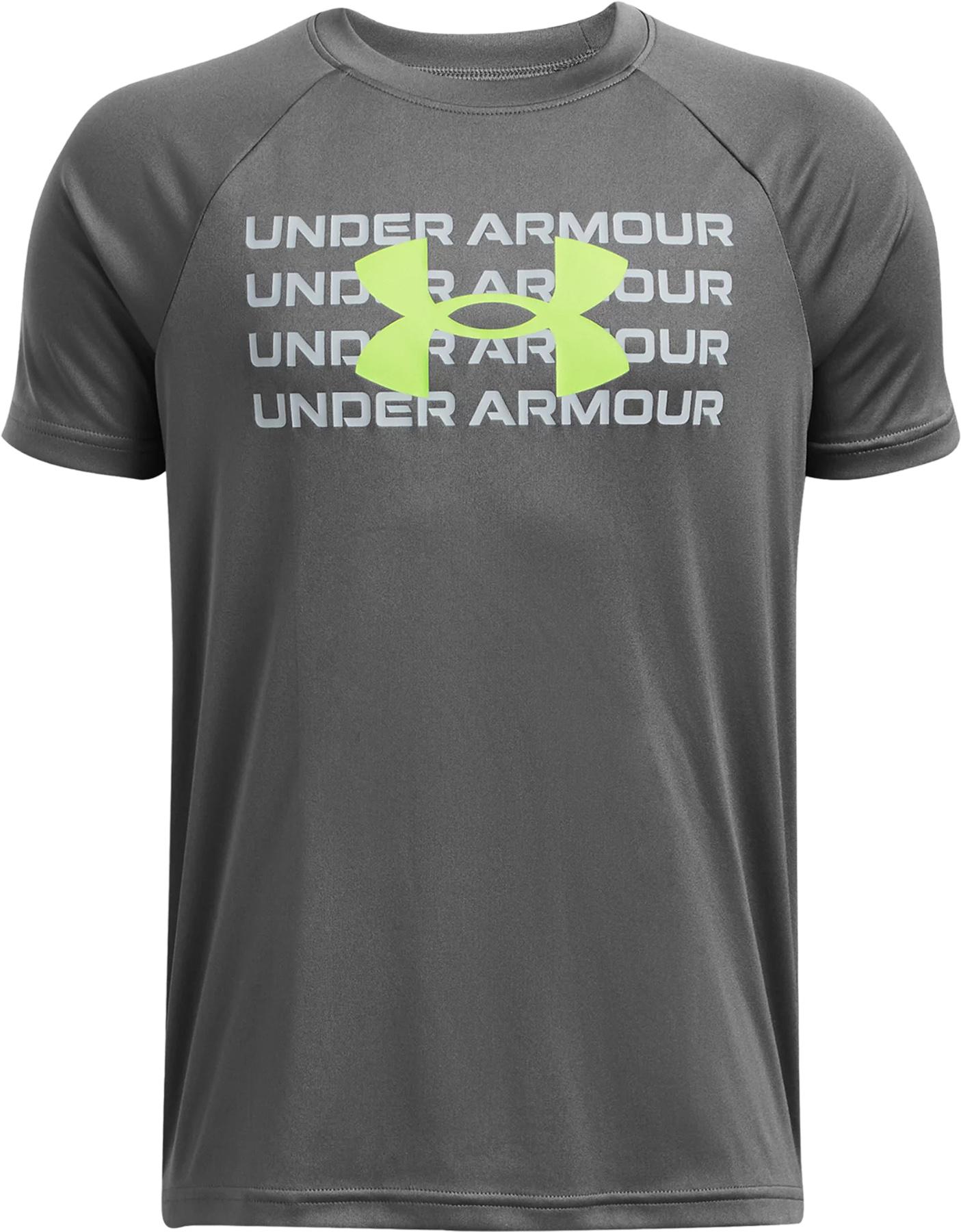 Product gallery image number 1 for product UA Tech Wordmark Logo Short Sleeve T-Shirt - Boys