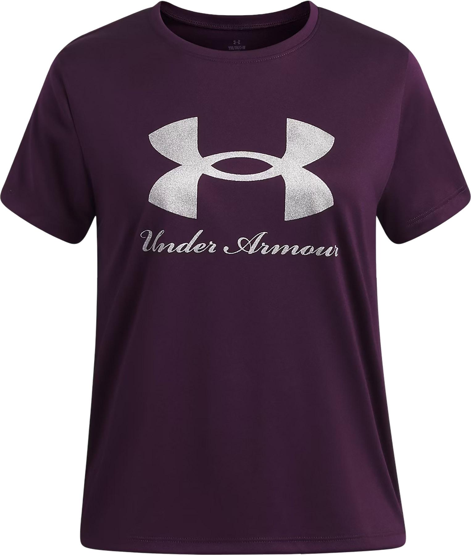 Product image for UA Tech Big Logo Shimmer Short Sleeve Graphic T-Shirt - Girls
