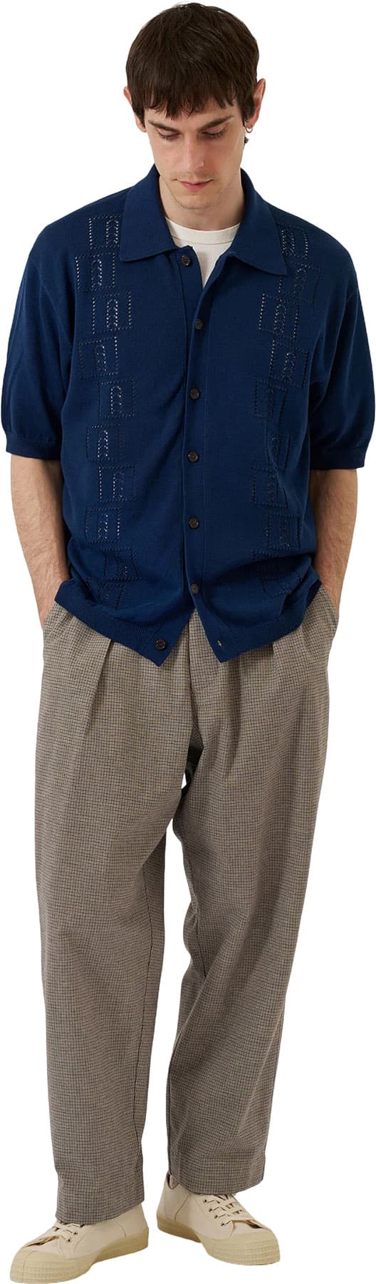 Product gallery image number 5 for product Chemise en maille ajourée de coton Jonny - Homme