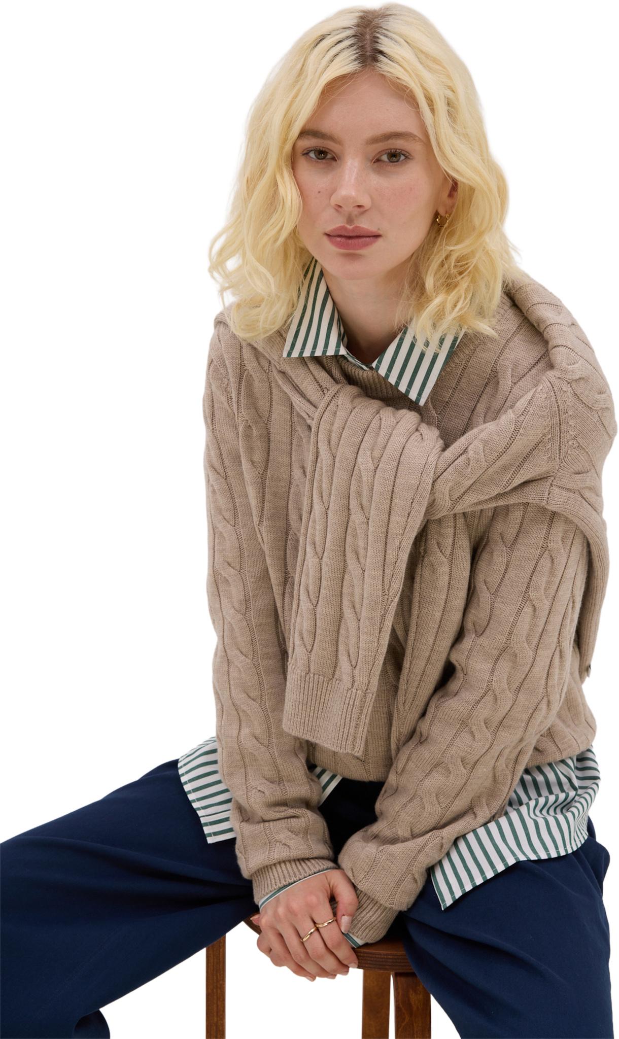 Product gallery image number 4 for product Dalston Midweight Merino Cable Knit Sweater - Unisex