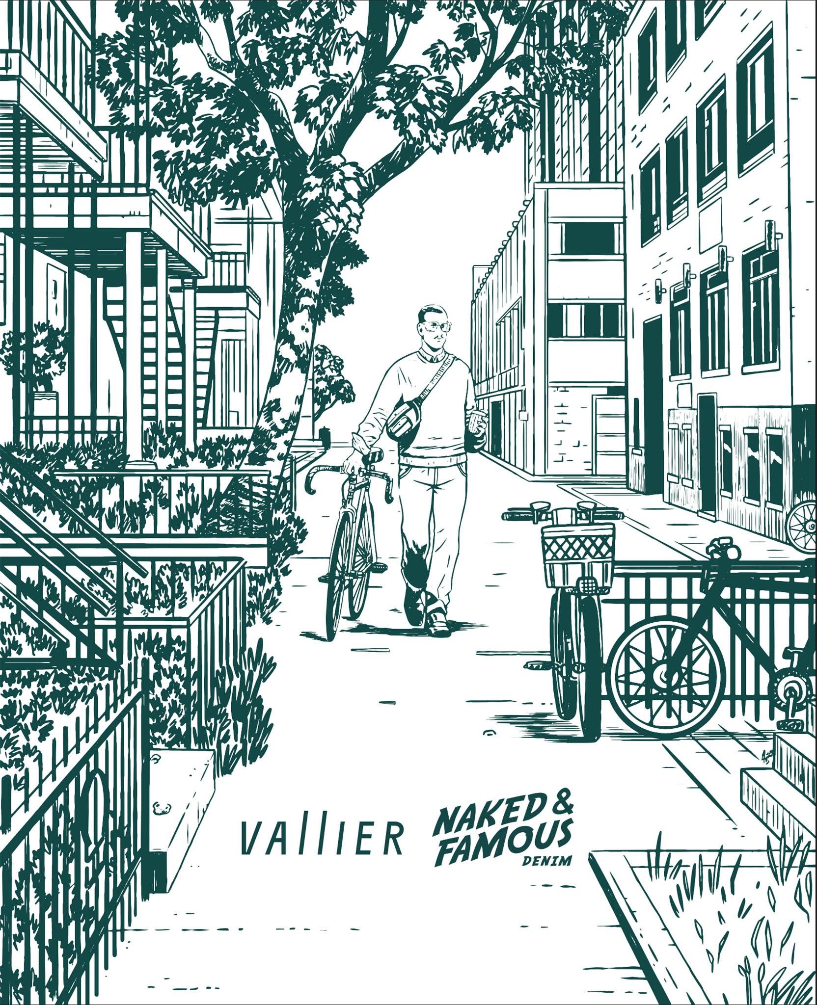 Product gallery image number 3 for product Vallier x Naked and Famous Nakano Organic Cotton Printed T-Shirt - Unisex