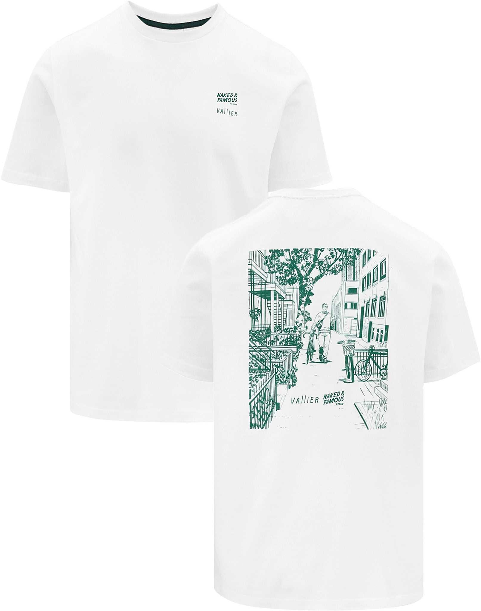 Product image for Vallier x Naked and Famous Nakano Organic Cotton Printed T-Shirt - Unisex