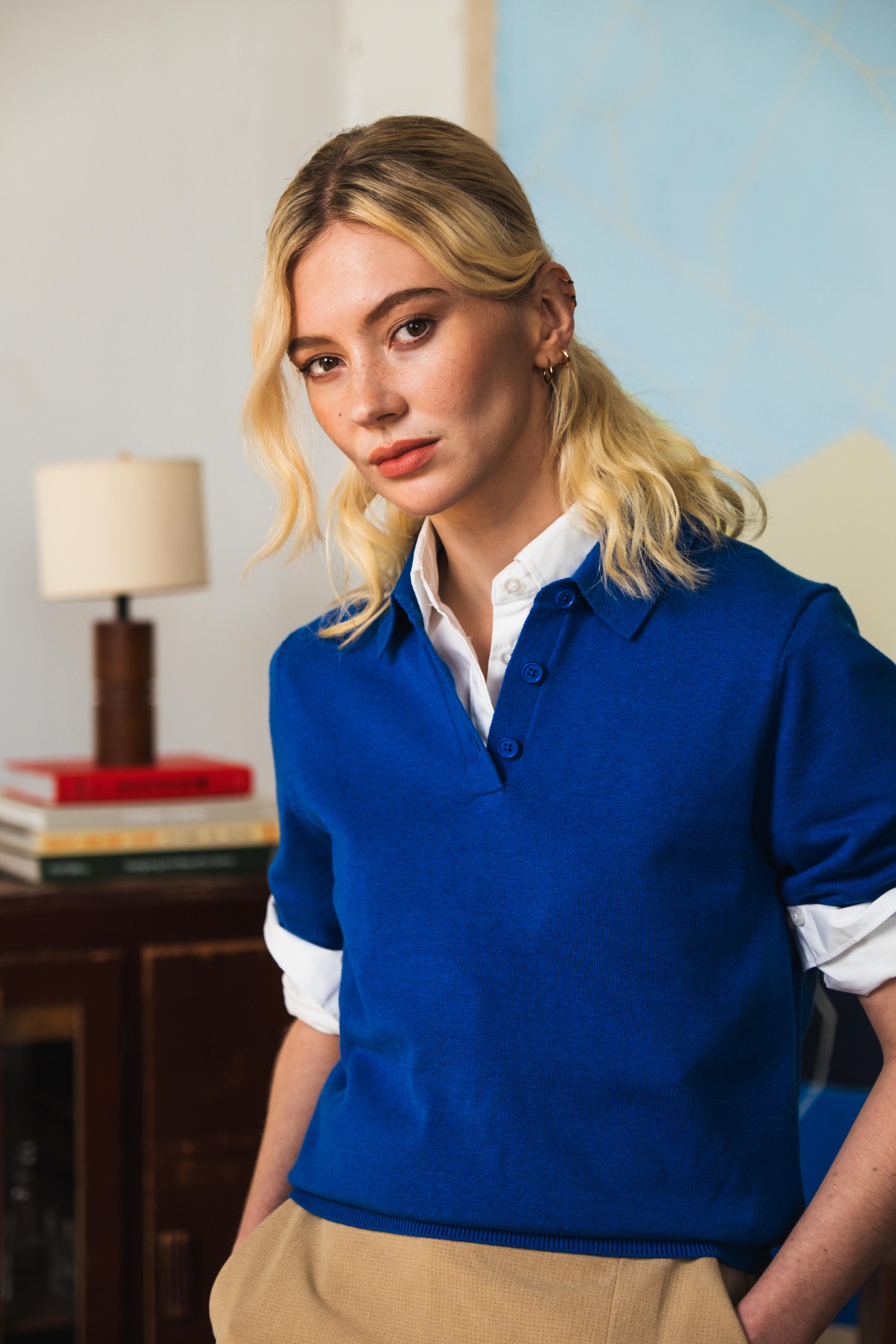 Product gallery image number 6 for product Letna Merino Blend Light Sweater Knit Polo - Women's