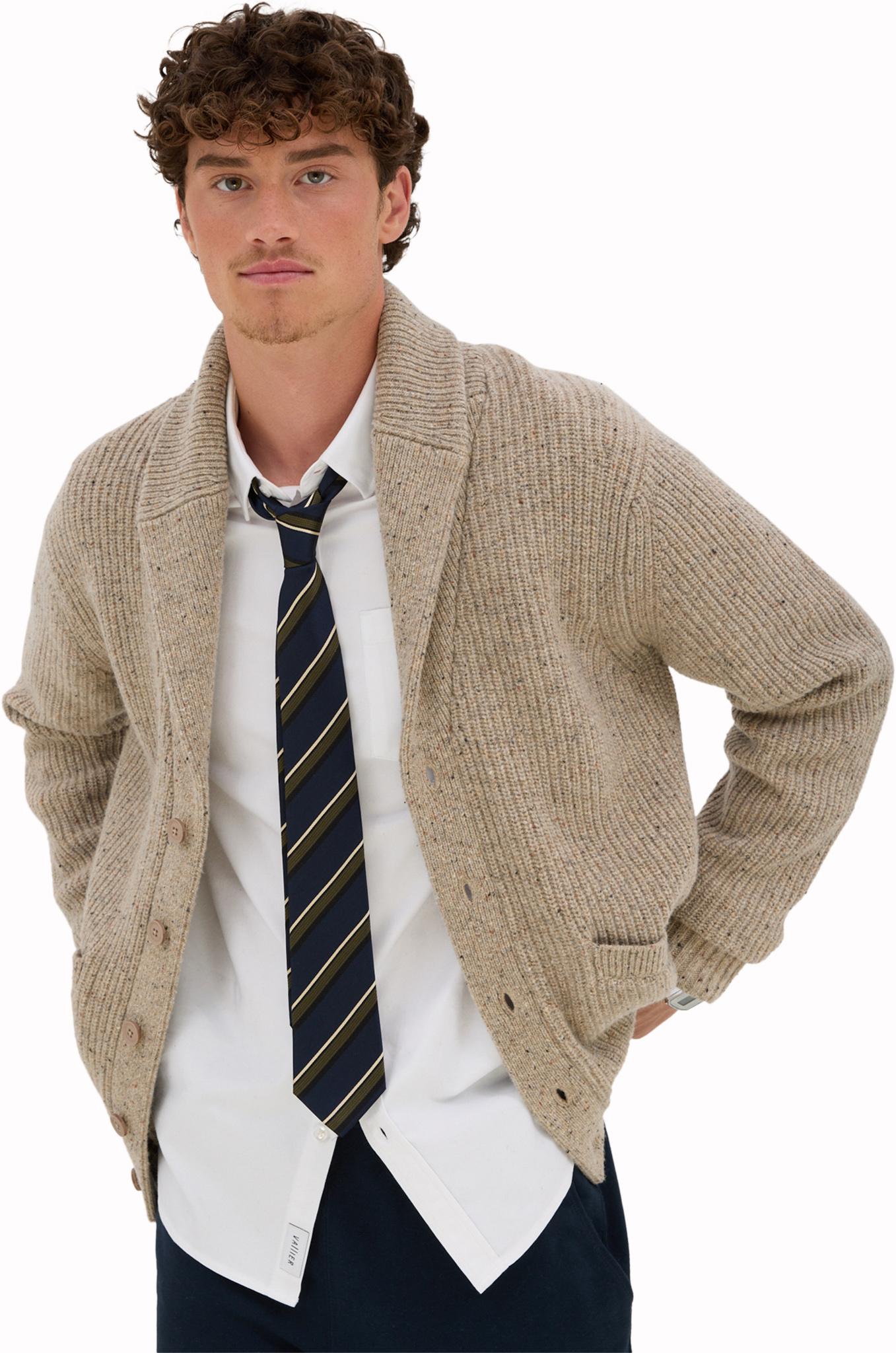 Product gallery image number 2 for product Cardigan à col châle mi-épais en mérinos Moorish Tradition - Homme