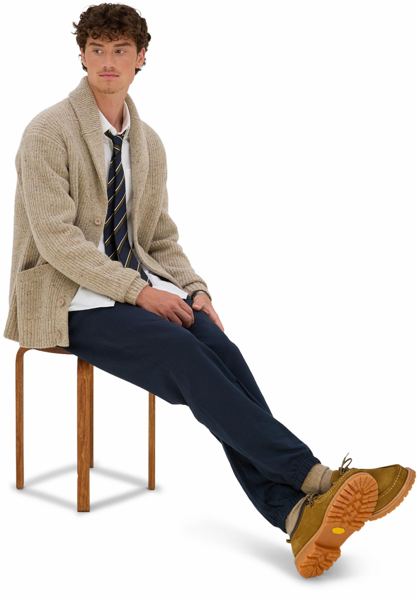 Product gallery image number 3 for product Cardigan à col châle mi-épais en mérinos Moorish Tradition - Homme