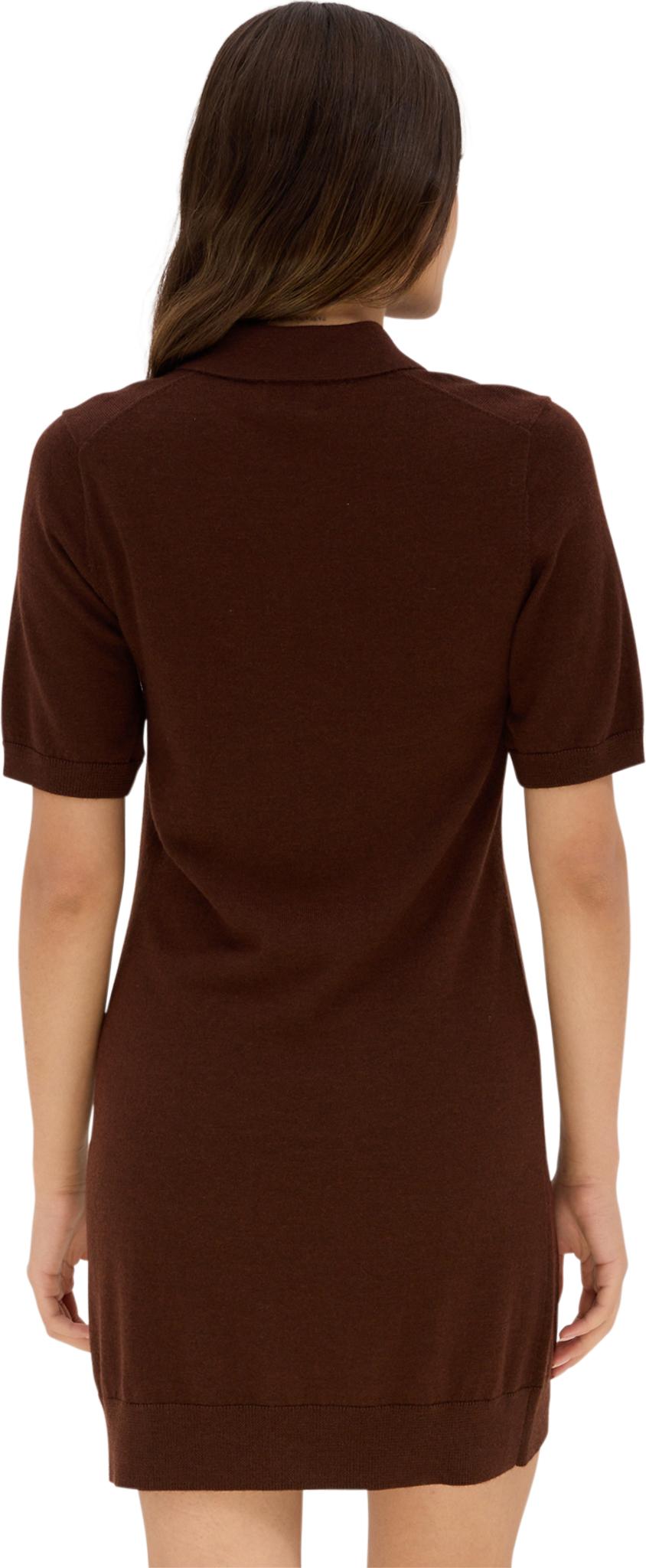 Numéro de l'image de la galerie de produits 3 pour le produit Robe polo légère à manches courtes en laine mérinos Shatin - Femme
