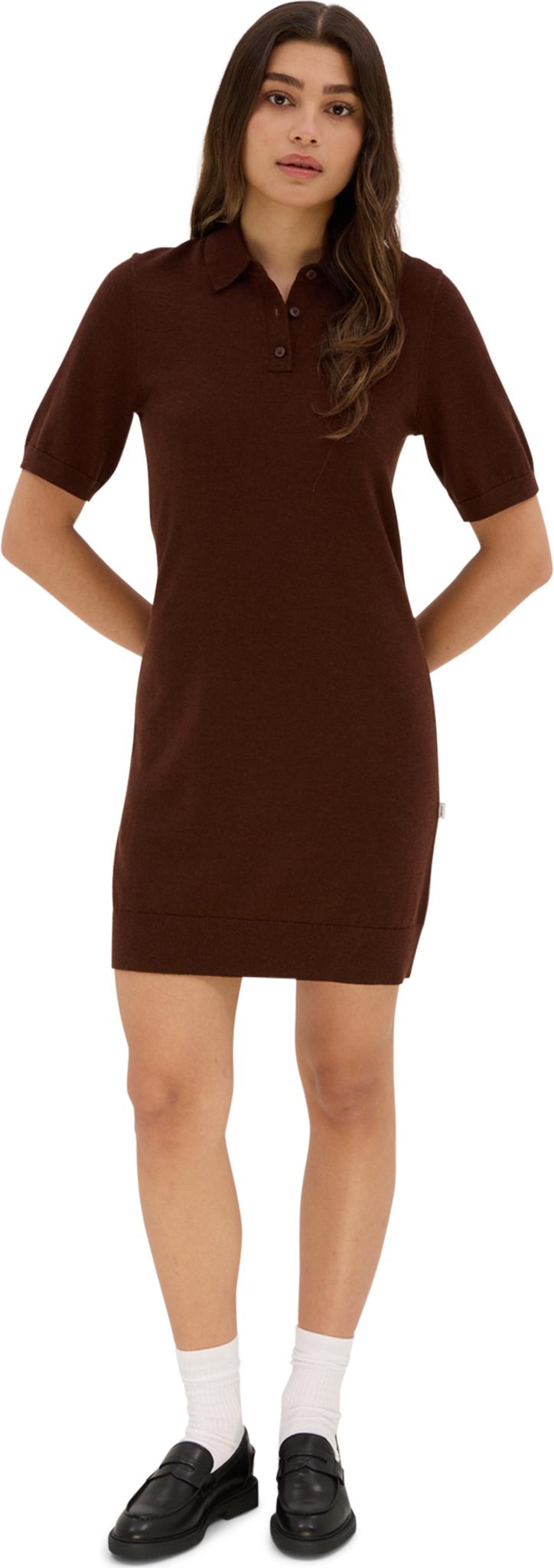 Numéro de l'image de la galerie de produits 5 pour le produit Robe polo légère à manches courtes en laine mérinos Shatin - Femme
