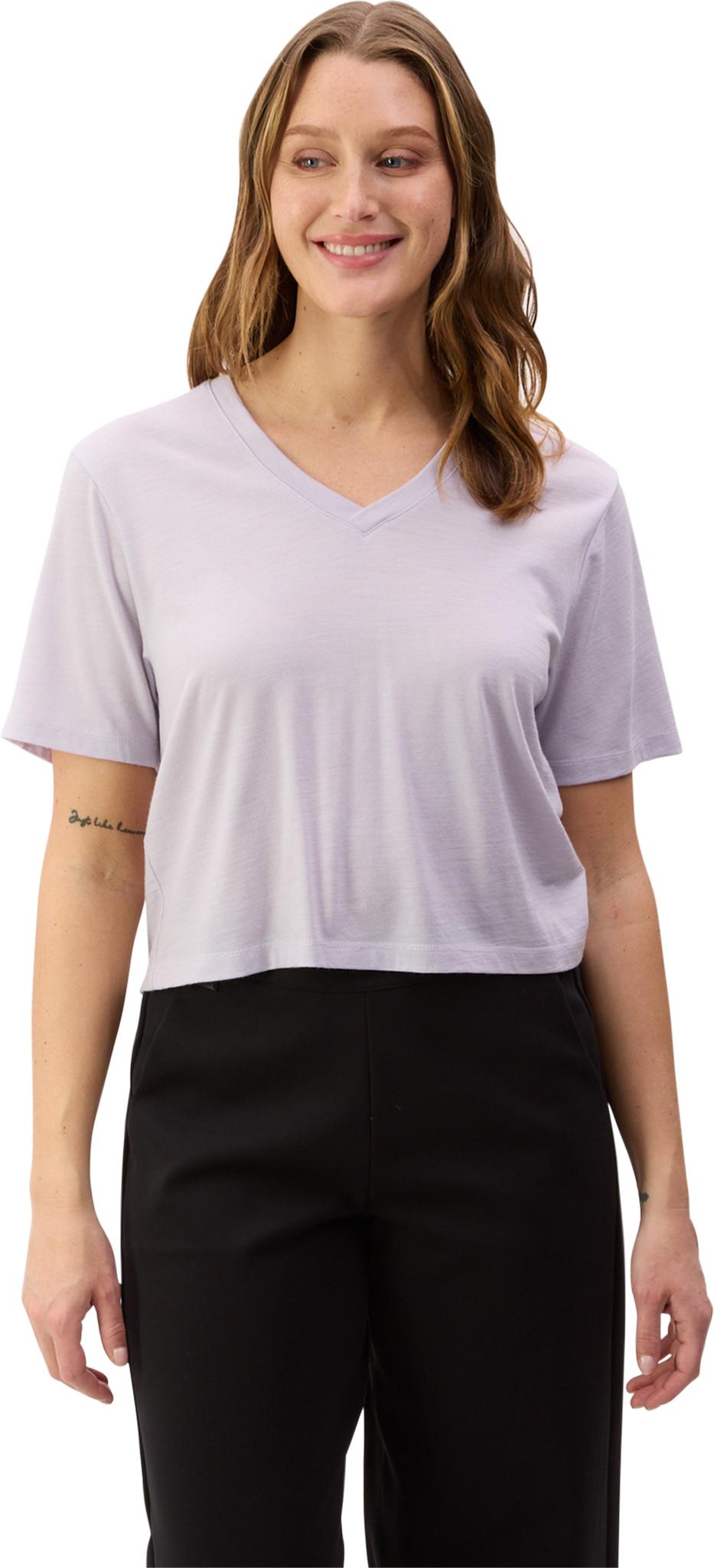 Product gallery image number 3 for product Aliados Cropped Relaxed Fit Merino V-neck T-shirt - Women's
