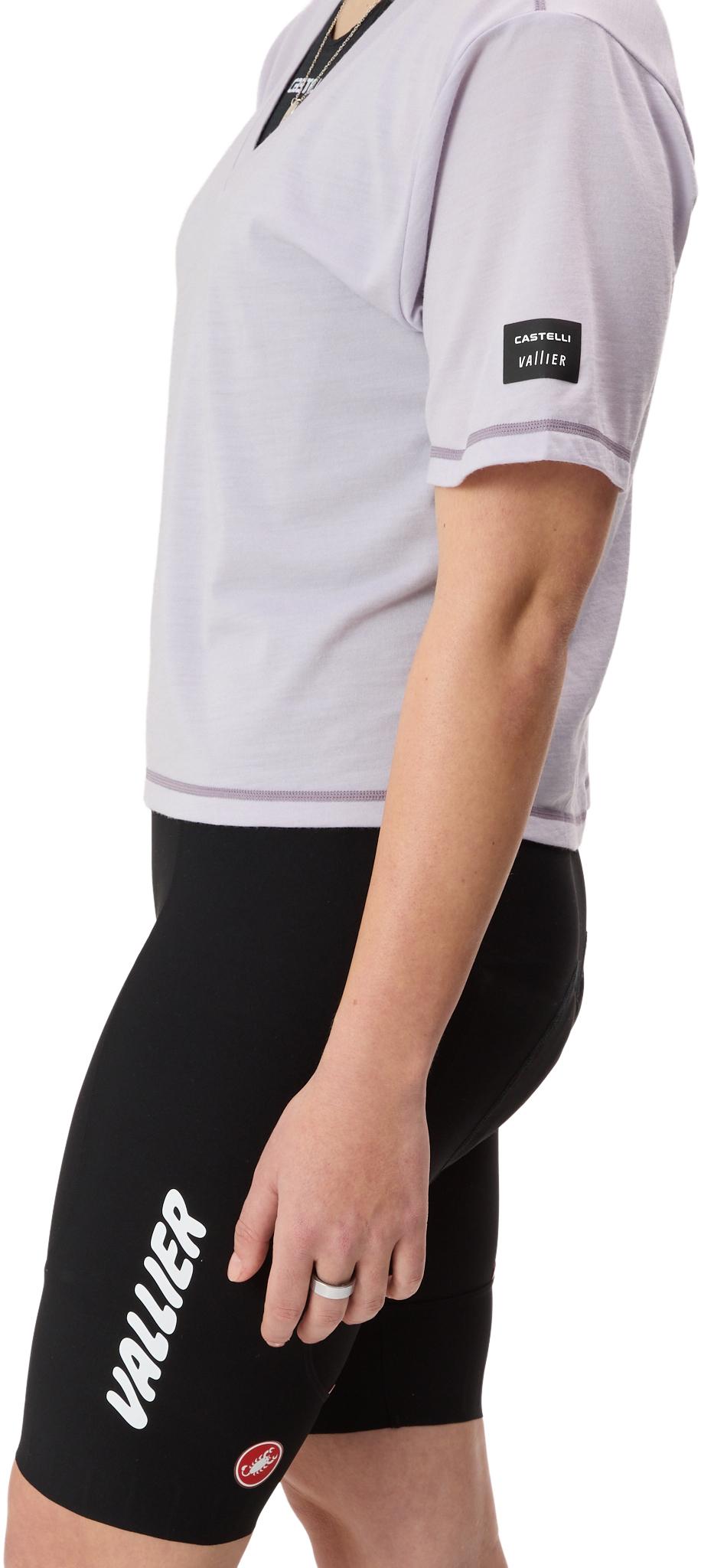 Product gallery image number 4 for product Vallier x Castelli Aliados Cropped Relaxed Fit Merino V-neck T-shirt - Women's