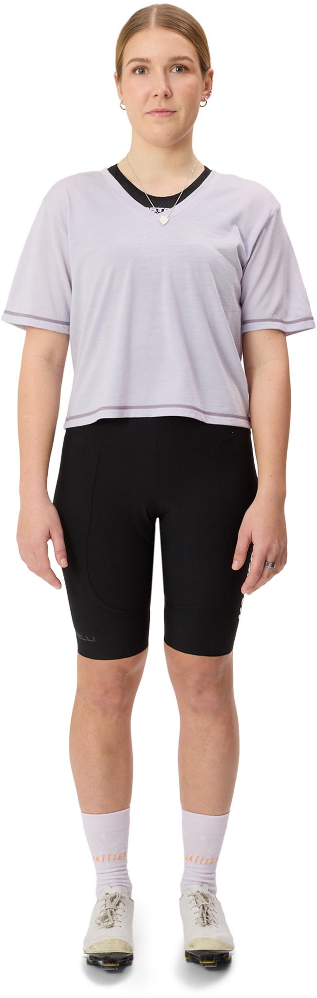 Product gallery image number 6 for product Vallier x Castelli T-shirt court à col en V et coupe décontractée en mérinos Aliados - Femme