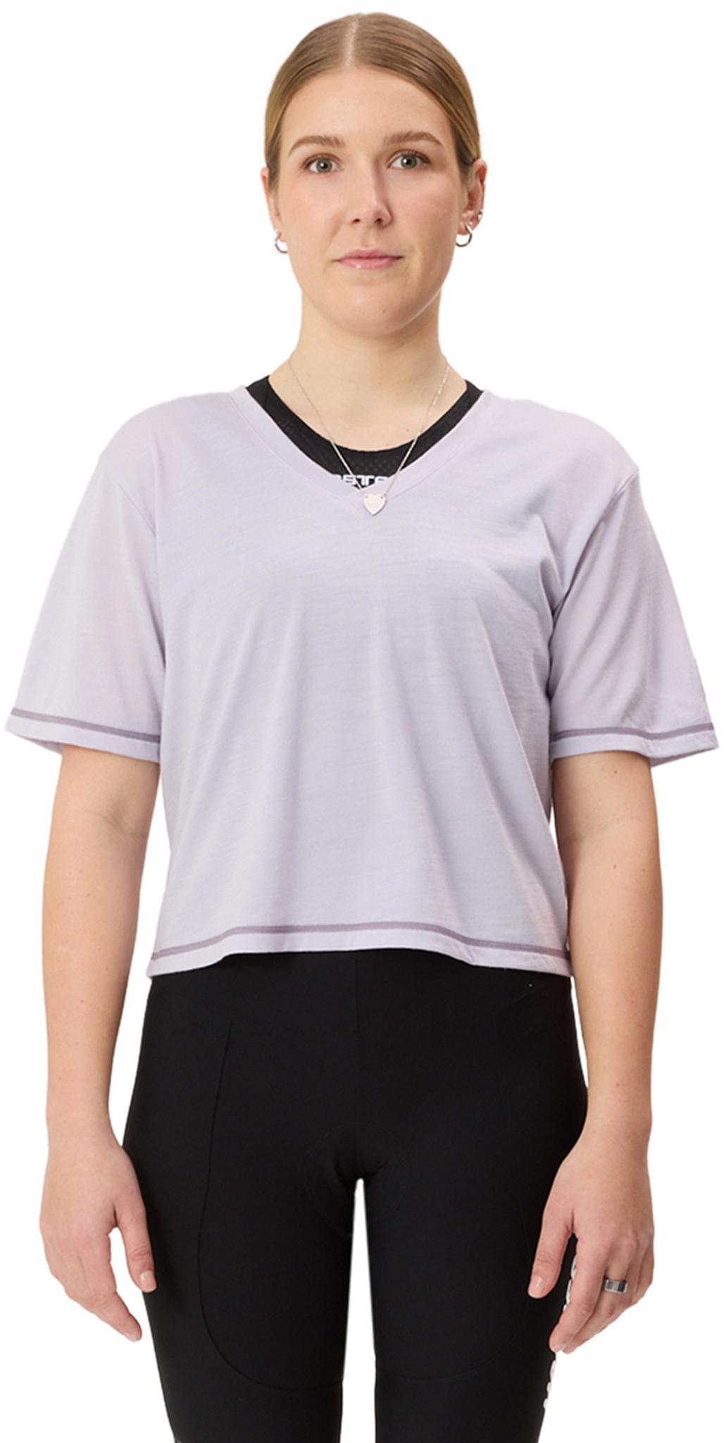 Product image for Vallier x Castelli Aliados Cropped Relaxed Fit Merino V-neck T-shirt - Women's