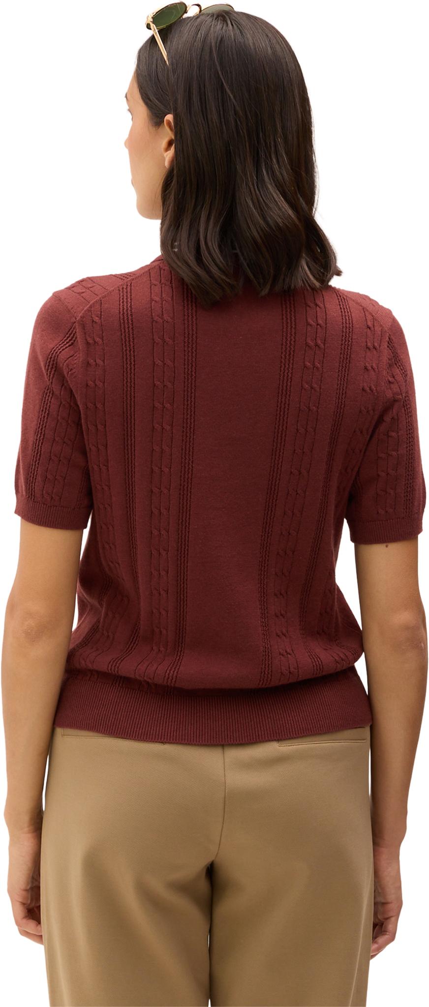 Product gallery image number 3 for product Valerenga Open-Knit Short Sleeve Cropped Polo - Women's