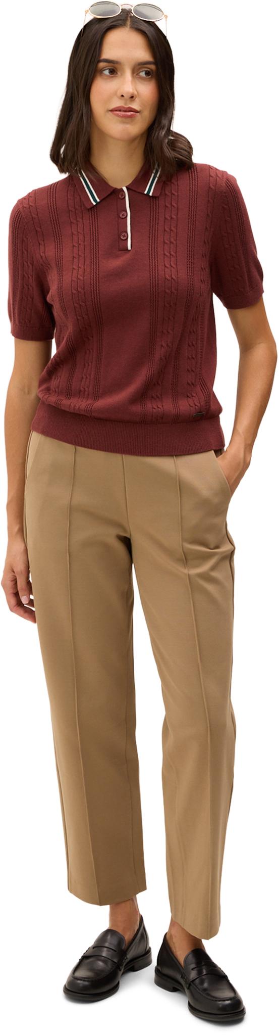 Product gallery image number 6 for product Valerenga Open-Knit Short Sleeve Cropped Polo - Women's