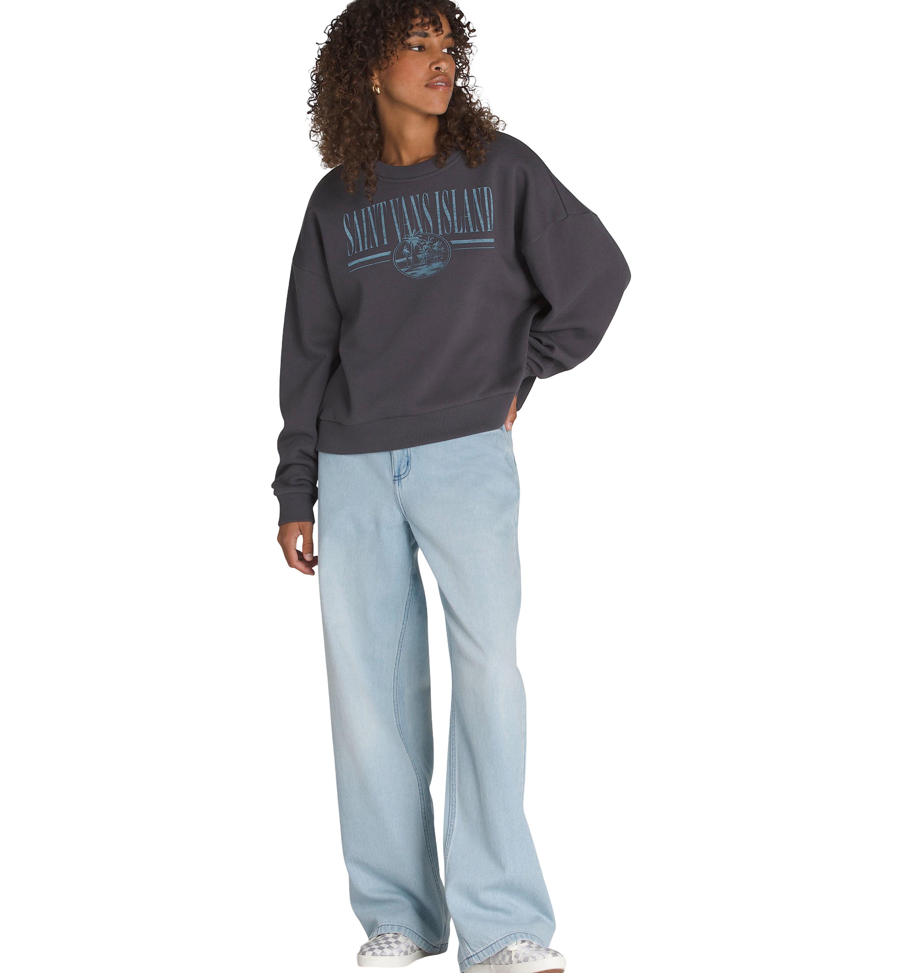 Product gallery image number 4 for product Retro Isle Graphic Crew Neck Sweatshirt - Women's