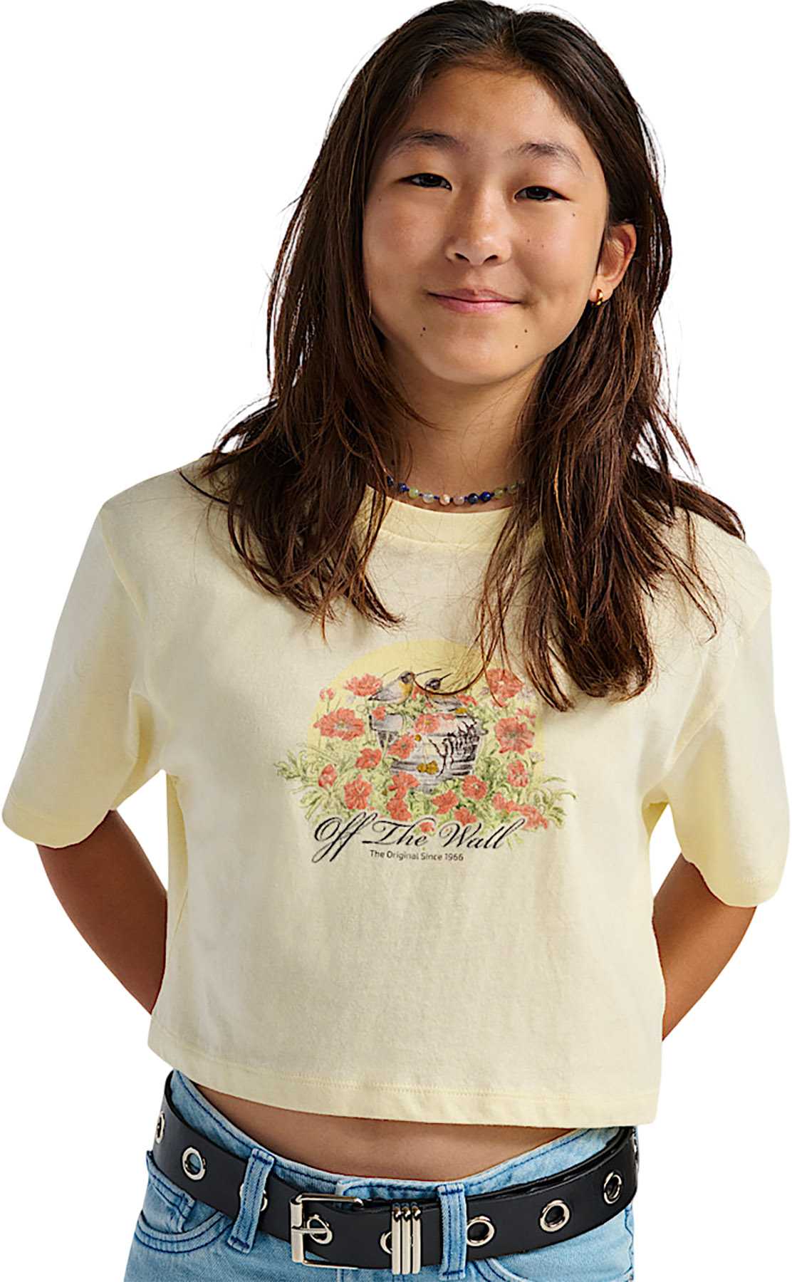 Image de produit pour T-shirt à manches courtes et col rond écourté Birdsong - Fille