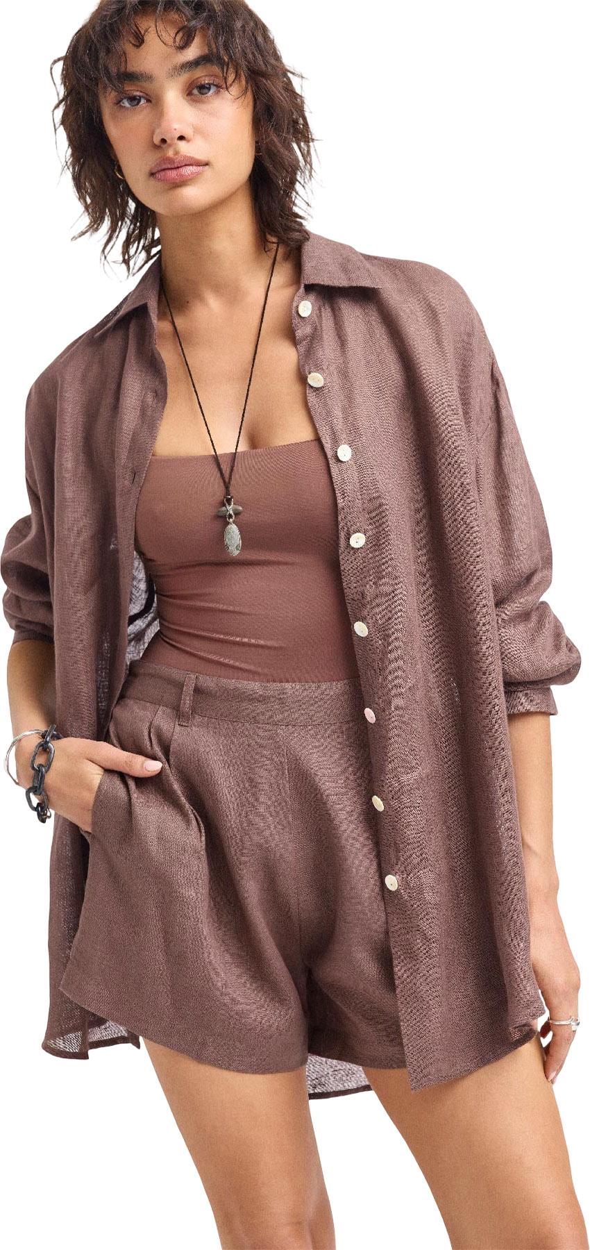 Product gallery image number 5 for product Playa Linen Boyfriend Shirt - Women's