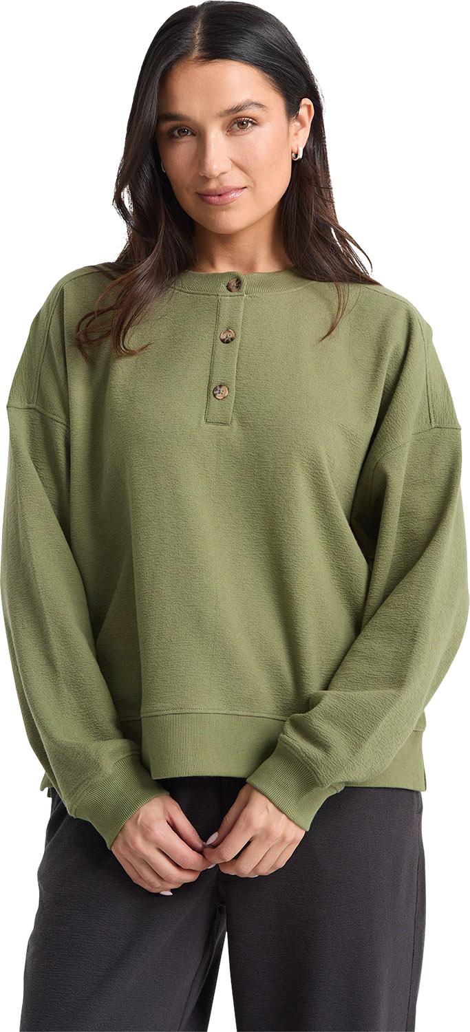 Product gallery image number 5 for product Chandail à col boutonné en molleton Lived In - Femme