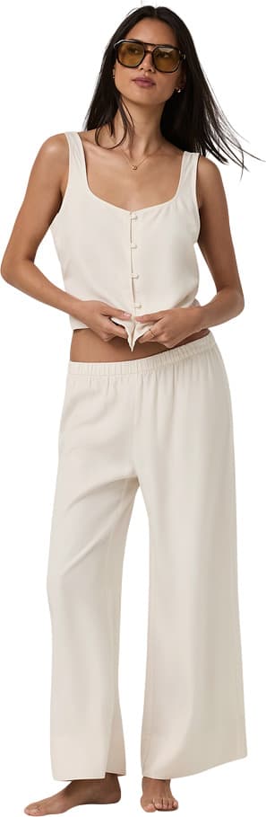 Product gallery image number 6 for product Pantalon écourté à jambe large en sergé Trestles - Femme