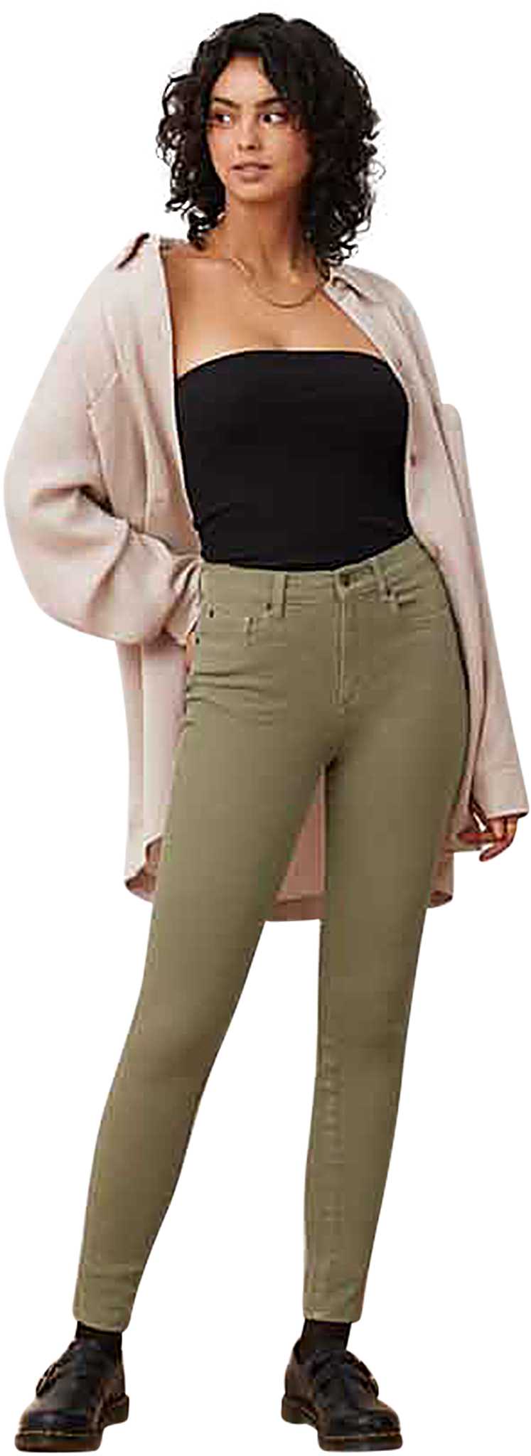Image de produit pour Pantalon Rachel Vetiver coupe étroite à taille classique - Femme