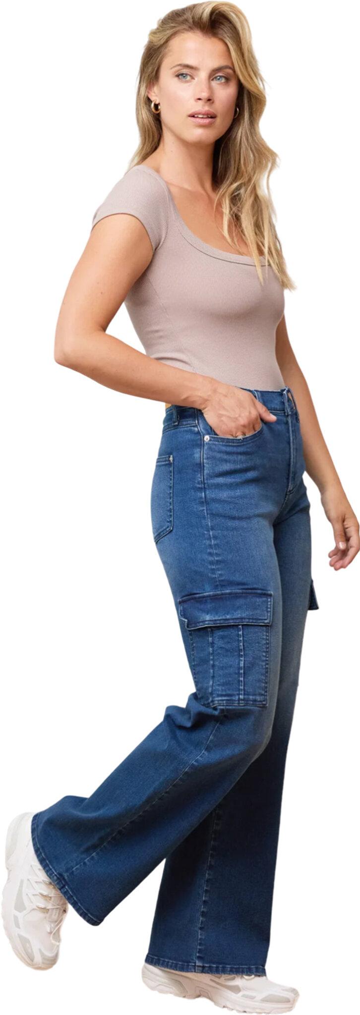 Product gallery image number 7 for product Lily Oxford Blue Wide Leg Jeans - Women's