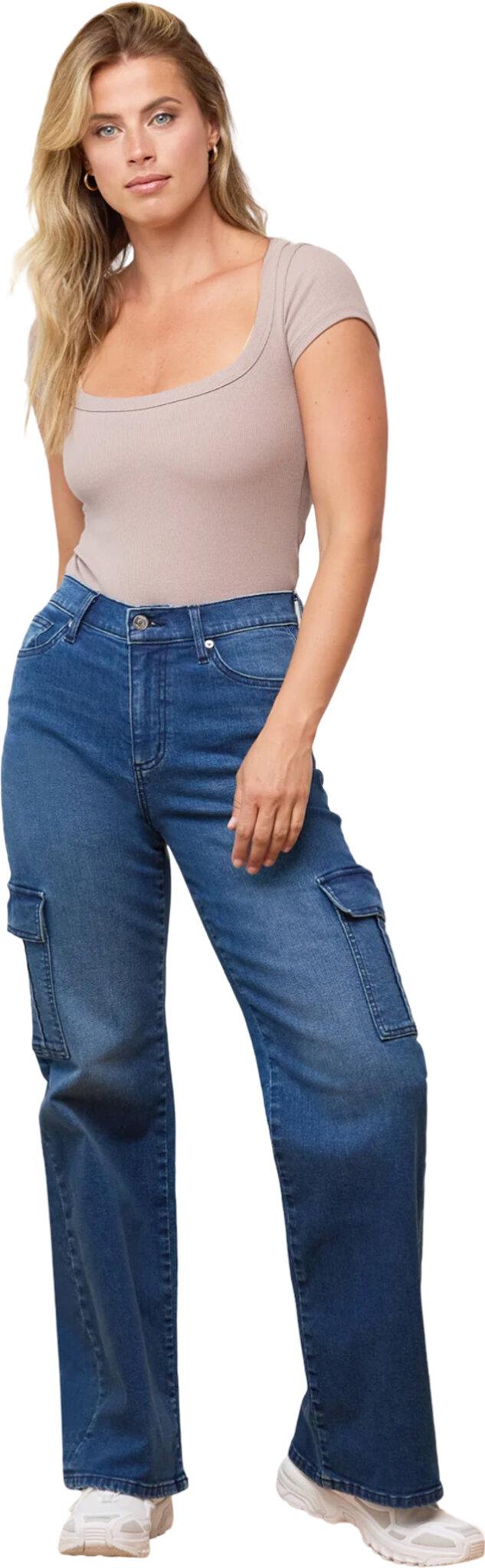 Product gallery image number 4 for product Lily Oxford Blue Wide Leg Jeans - Women's