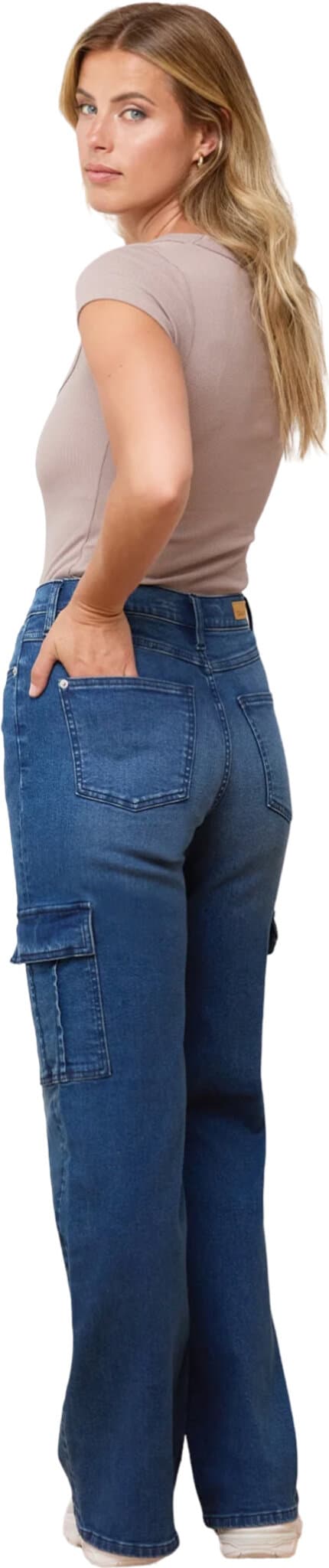 Product gallery image number 6 for product Lily Oxford Blue Wide Leg Jeans - Women's