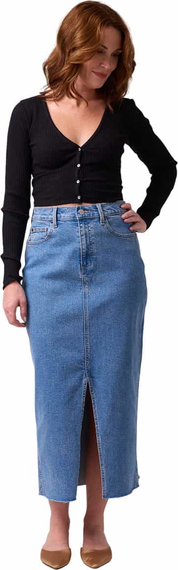 Image de produit pour Jupe taille haute en denim Montreal - Femme