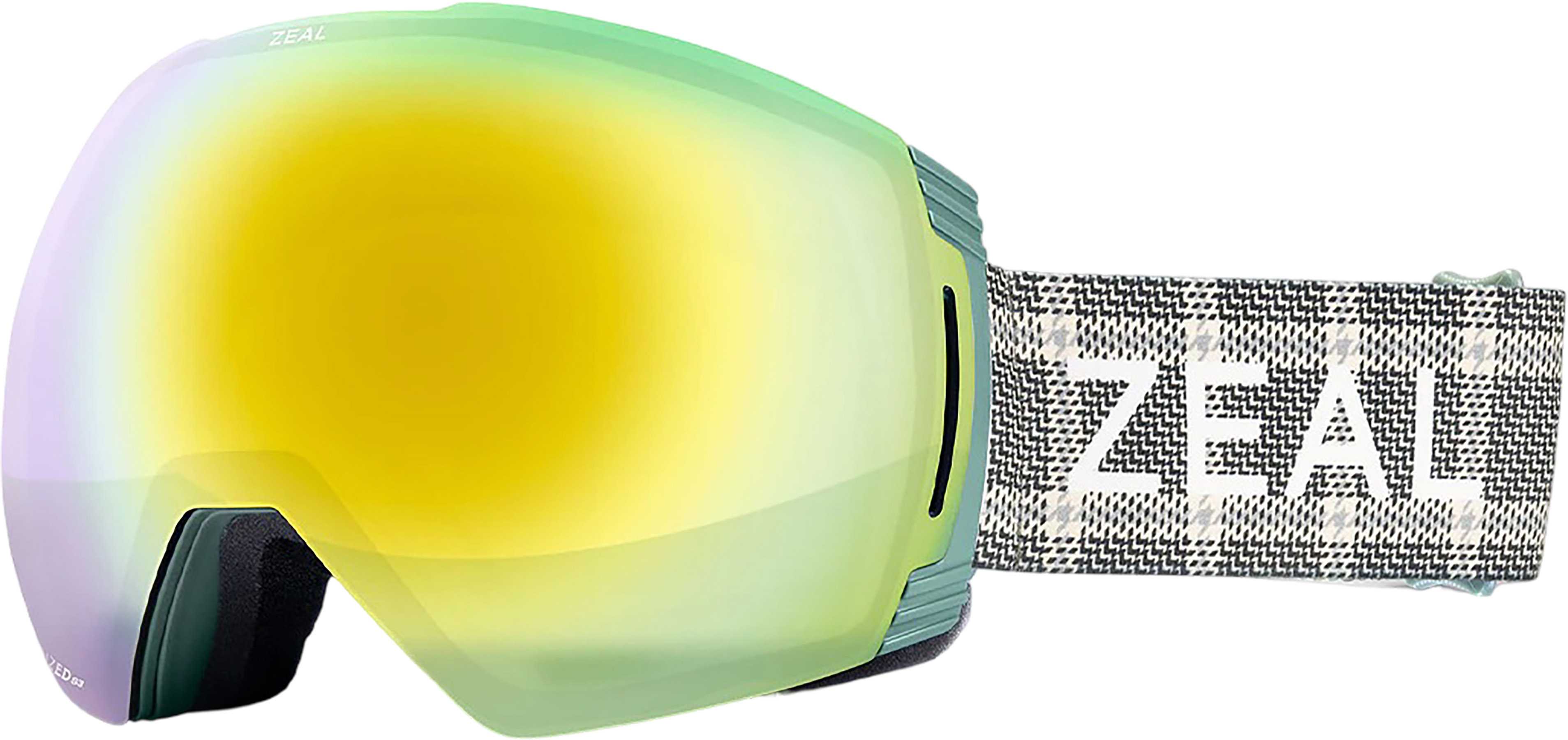 Product image for Cloudfall XL RLs + ODT Ski Goggles - Plaiditude - Polarized Alchemy with Sky Blue Mirror Lens