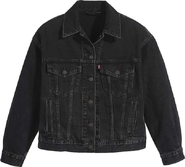 Levi's black leather jacket womens on sale