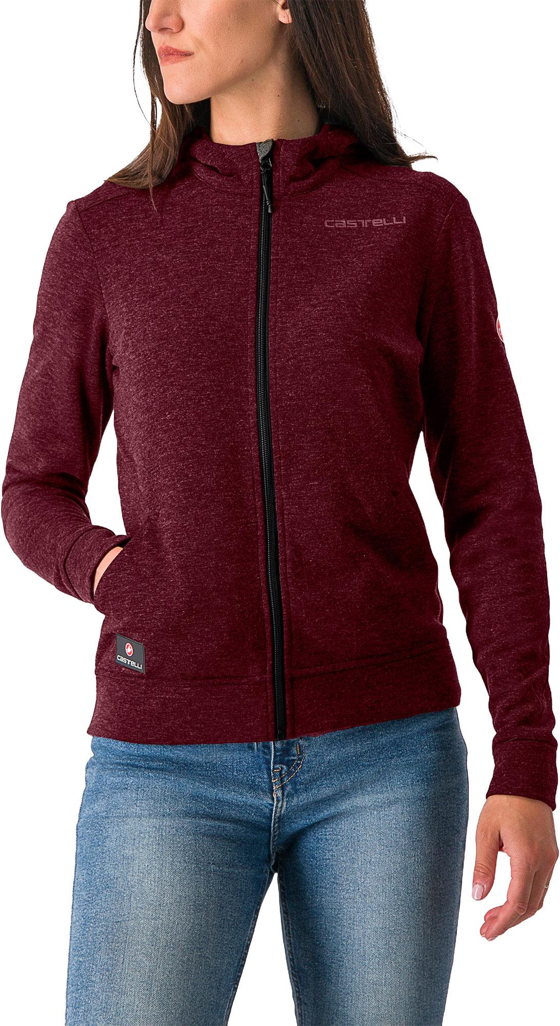 Pull à Capuche Femme Castelli Milano - Fermeture éclair Intégrale, Taille M, Gris