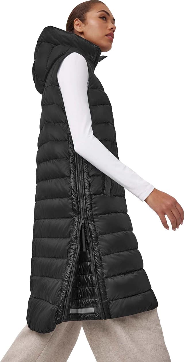 Pinsonic Big Vest ブラック Canada Goose Roxboro Black Label Long Vest - Women's | Altitude Sports