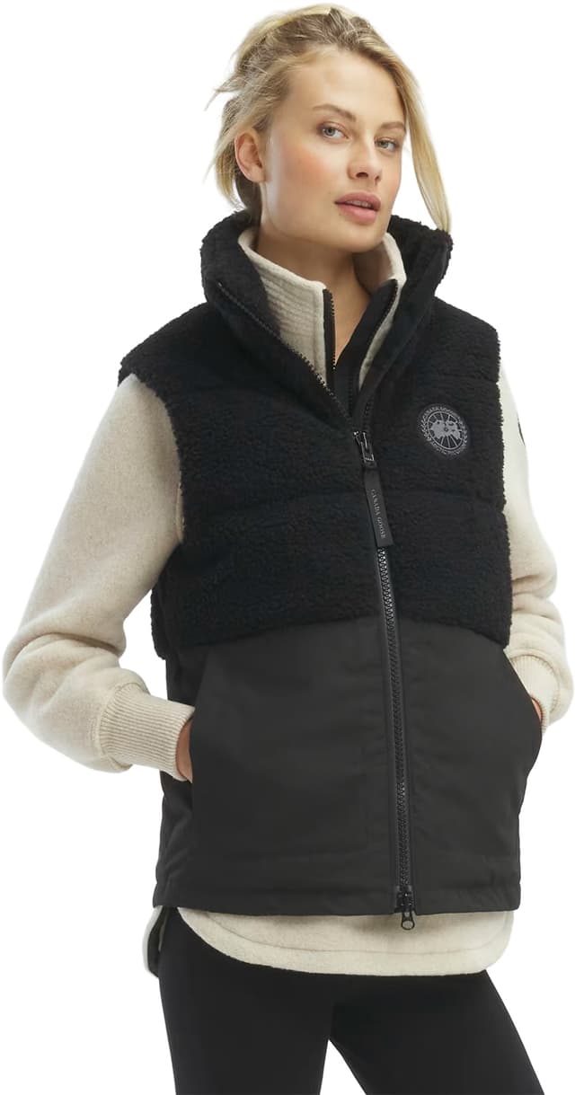 eLLa shaggy fur cocoon vest エラ　ベスト　ブラック Canada Goose Elora Vest Black Label - Women's | Altitude Sports