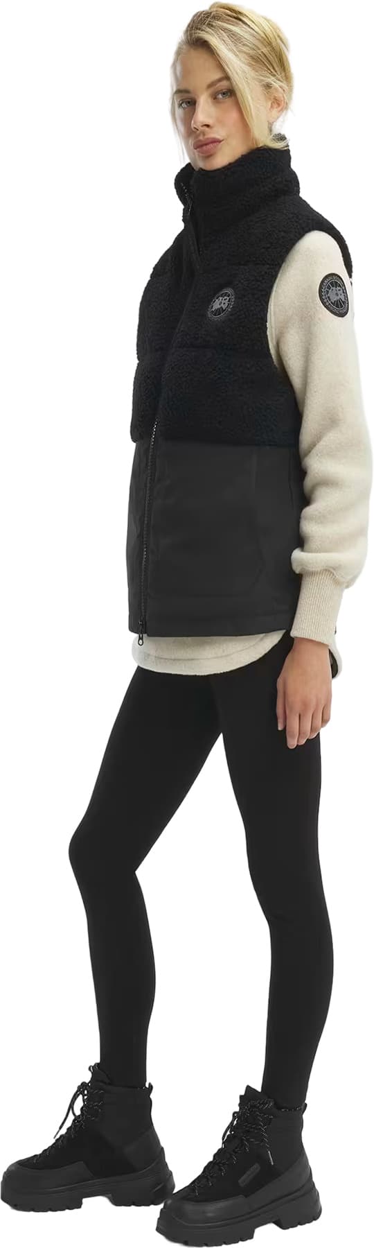eLLa shaggy fur cocoon vest エラ　ベスト　ブラック Ella Fur Vest - Black